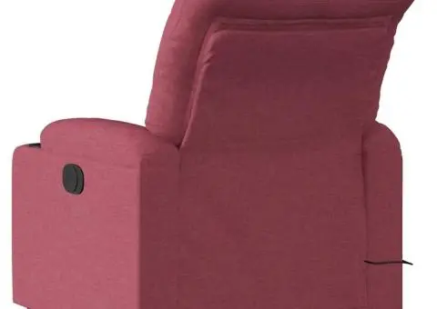 Fotoliu de masaj rabatabil, roșu vin, material textil - 4/5