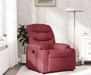 vidaXL Fotoliu rabatabil, roșu vin, material textil
