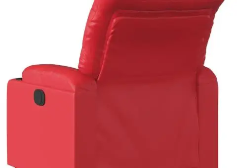 Fotoliu rabatabil, roșu, piele ecologică - 3/5