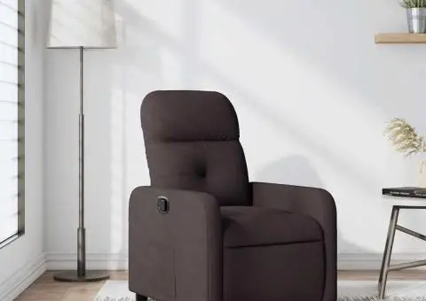 Fotoliu rabatabil, maro închis, material textil - 1/5