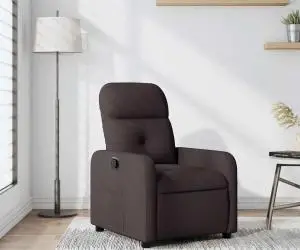 vidaXL Fotoliu rabatabil, maro închis, material textil