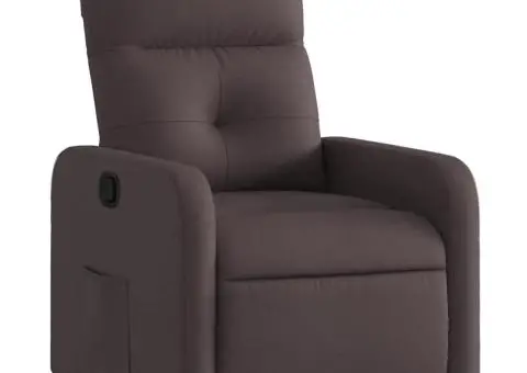 Fotoliu rabatabil, maro închis, material textil - 2/5