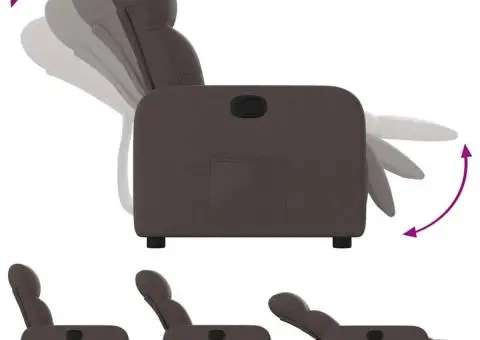 Fotoliu rabatabil, maro închis, material textil - 4/5