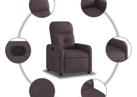 Fotoliu rabatabil, maro închis, material textil - 5/5