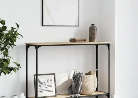 Măsuță consolă, stejar sonoma, 101x30,5x75 cm, lemn prelucrat - 1/5