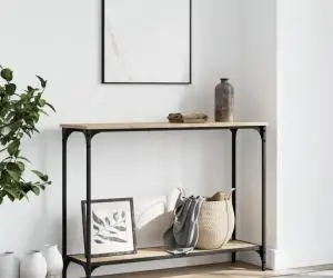 vidaXL Măsuță consolă, stejar sonoma, 101x30,5x75 cm, lemn prelucrat