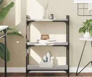 vidaXL Bibliotecă cu 3 niveluri gri sonoma 60x30x86 cm lemn compozit