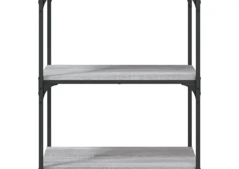 Bibliotecă cu 3 niveluri gri sonoma 60x30x86 cm lemn compozit - 4/5