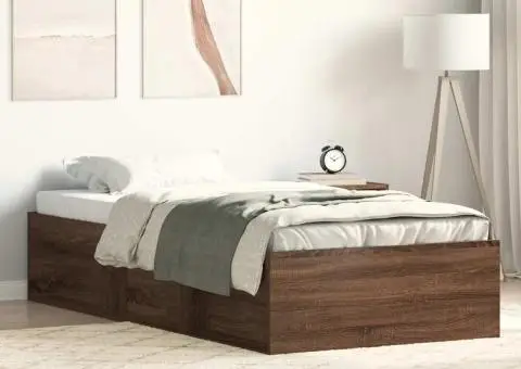 Cadru pat, stejar maro, 100x200 cm - 1/5