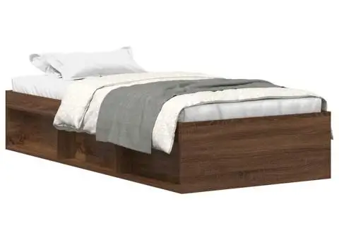 Cadru pat, stejar maro, 100x200 cm - 2/5