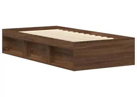 Cadru pat, stejar maro, 100x200 cm - 4/5