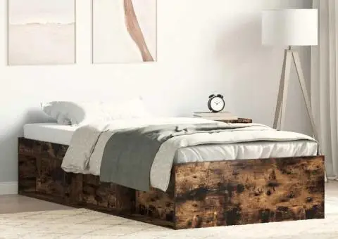 Cadru pat, stejar fumuriu, 90x190 cm - 1/5