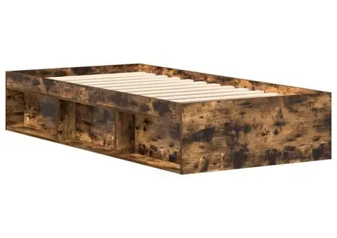 Cadru pat, stejar fumuriu, 90x190 cm - 3/5