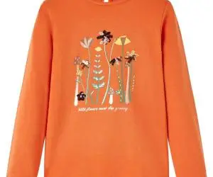 Tricou pentru copii cu mâneci lungi, portocaliu ars, 116