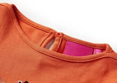 Tricou pentru copii cu mâneci lungi, portocaliu ars, 116 - 3/5