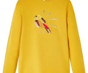 Tricou pentru copii cu mâneci lungi, ocru închis, 128
