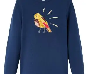 Tricou cu mâneci lungi pentru copii, bleumarin, 104