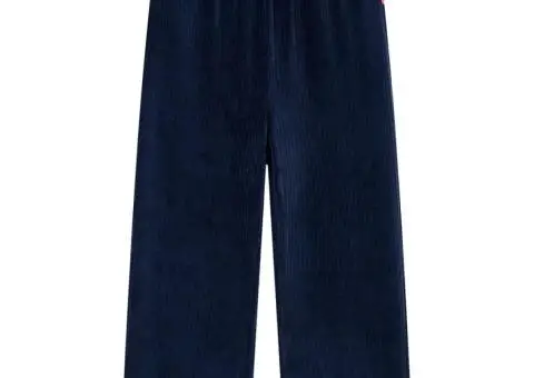 Pantaloni de copii din velur, bleumarin, 104 - 1/5