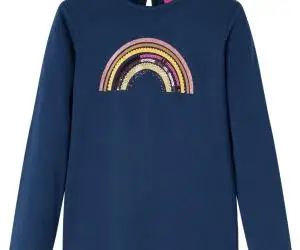 Tricou pentru copii cu mâneci lungi, bleumarin, 116