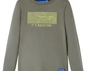 Tricou pentru copii cu mâneci lungi, kaki, 128