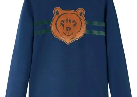 Tricou pentru copii cu mâneci lungi, bleumarin, 92 - 1/5