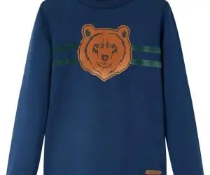 Tricou pentru copii cu mâneci lungi, bleumarin, 92