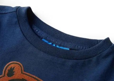 Tricou pentru copii cu mâneci lungi, bleumarin, 92 - 3/5