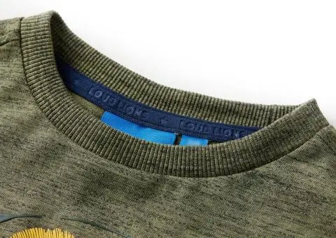 Tricou cu mâneci lungi pentru copii,, kaki melanj, 92 - 3/5