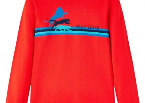 Tricou de copii cu mâneci lungi sălbatice roșu 92 - 1/5