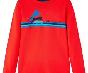 Tricou de copii cu mâneci lungi sălbatice roșu 92