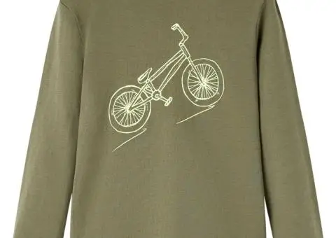 Tricou pentru copii cu mâneci lungi, kaki, 92 - 1/5