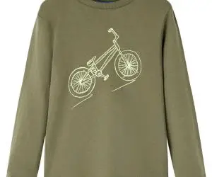 Tricou pentru copii cu mâneci lungi, kaki, 92