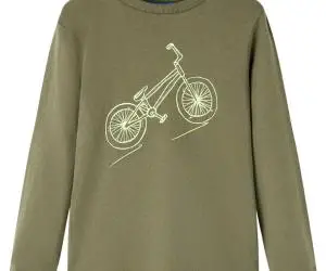 Tricou pentru copii cu mâneci lungi, kaki, 116