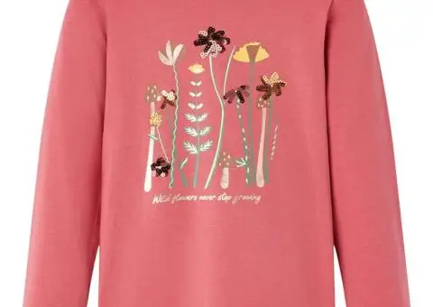 Tricou pentru copii cu mâneci lungi, roz antichizat, 92 - 1/5