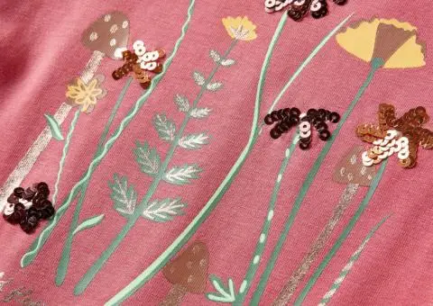 Tricou pentru copii cu mâneci lungi, roz antichizat, 92 - 4/5