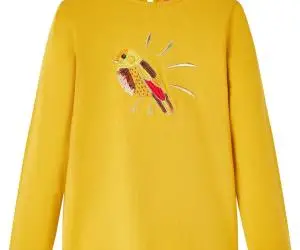 Tricou pentru copii cu mâneci lungi, ocru închis, 104