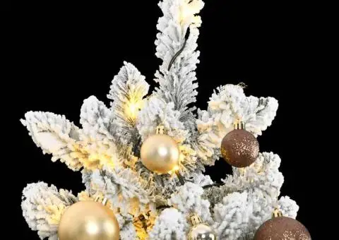 Brad Crăciun artificial articulat cu 300 LED-uri/globuri 180 cm - 2/5