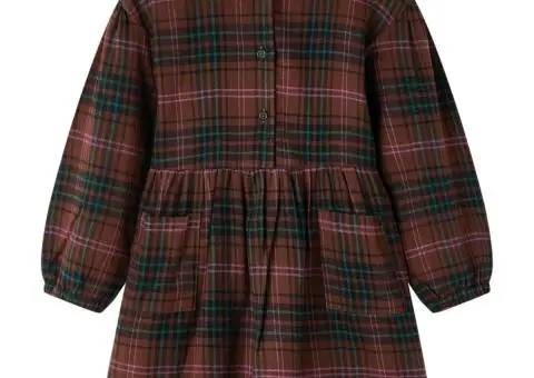 Rochie pentru copii cu mâneci lungi, coniac, 116 - 1/5