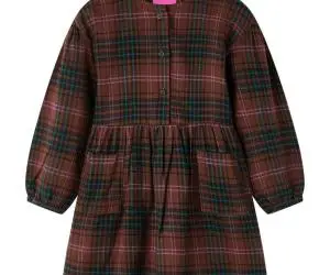Rochie pentru copii cu mâneci lungi, coniac, 116
