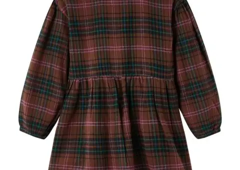 Rochie pentru copii cu mâneci lungi, coniac, 116 - 2/5