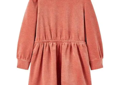 Rochie pentru copii cu mâneci lungi, roz mediu, 116 - 1/5