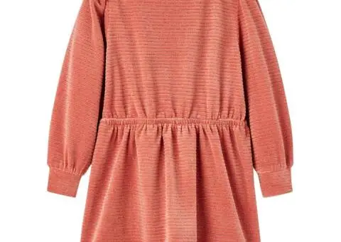 Rochie pentru copii cu mâneci lungi, roz mediu, 116 - 2/5