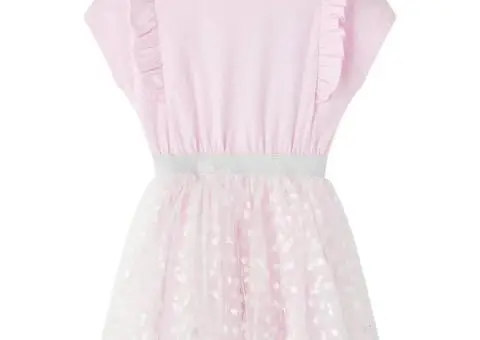 Rochie copii volane, roz deschis, 92 - 1/5