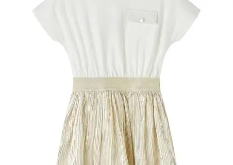 Rochie pentru copii cu mâneci scurte Ecru 92 - 1/5