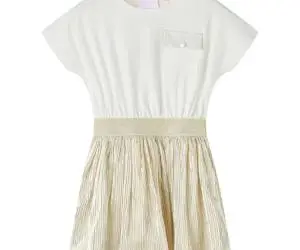 Rochie pentru copii cu mâneci scurte Ecru 92