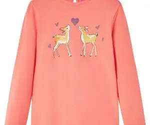Tricou de copii cu mâneci lungi, corai, 116
