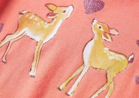 Tricou de copii cu mâneci lungi, corai, 116 - 4/5