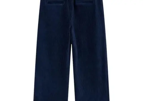 Pantaloni de copii din velur, bleumarin, 128 - 2/5