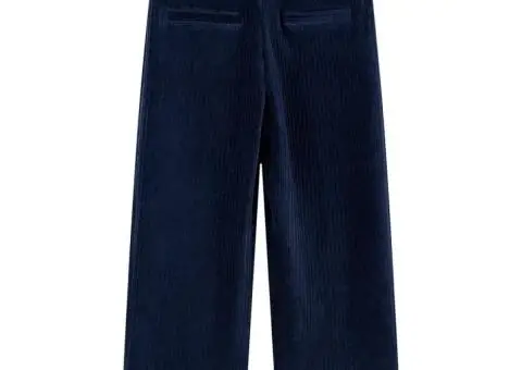 Pantaloni de copii din velur, bleumarin, 92 - 2/5