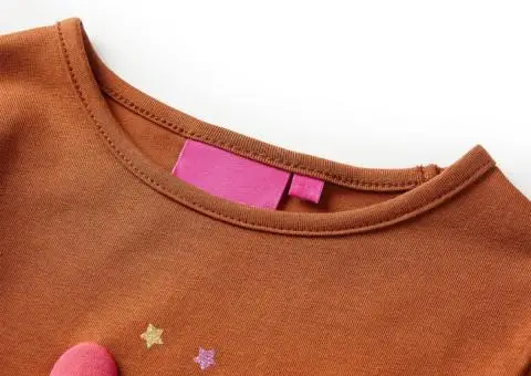Tricou pentru copii cu mâneci lungi, coniac, 140 - 3/5